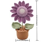 Sunflower Crochet Flowers Hand-knitted Tuilp Flower Potted Wool Woven Flowers Desktop Ornament Birthday Festival Gift Room