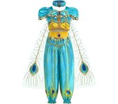 Disfraz de princesa Jasmine para niñas, disfraz de Halloween con diadema.