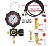 R410A Recharge Kit AC Charging Hose R134A R22 Manifold Gauge Hose Kit for Air Condition Refrigeration Charging R410A adapter