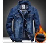 Winter Men's Denim Jacket Thicken Fleece Warm Coats Fashion Classic Lapel Slim Biker Jeans Jacket Outwear Male Brand Clothing