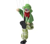 Marionetas de mano, payaso, juguete, marioneta de arrastre, muñeca que puede mover manos y pies, regalo de Navidad