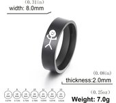 Dreamtimes tendencia simple Divertida Dedo Medio anillo de Stickman hip hop Fuxk usted Doodle anillos para hombre Pareja Partido Nuevo