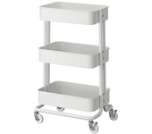 Carrito Räskog Ikea, blanco 35cm x 45cm x 77cm