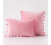 Black Cute Throw Pillow Covers with Handmade Tassels 30x50cm 45x45cm 50x50cm Velvet Solid Cushion Case for Couch Sofa Bedroom