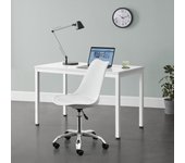 Silla Giratoria de Oficina Atherton con  5 ruedas tapizado - 83 - 93 x 48 x 55 cm - Blanco [en.casa]
