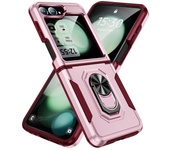 Plastic Hard Shell Ring Holder Phone Case for Samsung Galaxy Z Flip 6 5 4 Flip6 Flip5 Flip4 5G Shockproof Protective Cover