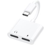 AUX Cable Adapter For Samsung S24 S23 Ultra Note 20 10 Plus Connector USB C to Double Type C 3 5 mm Jack Charge 2 In 1 Splitter