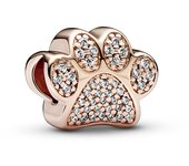 Pandora Moments Charm con un recubrimiento en oro rosa de 14k Huella Brillante 781714C01 , para Mujer