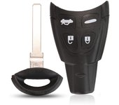 jingyuqin 4 Buttons For Saab 9-3 93 2003-2007 Fob Remote Smart Car Key Shell Case Uncut WT47T / HU100 Blade Replacement
