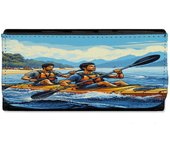MERCHANDMANIA BILLETERA BILLETERO deporte playa kayak amigos isla tropical mujer señora negro monedero