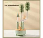 4Pcs Silicone Bottle Brush for Babies 3 Color Long Handle Cleaning Brush Set 360 Degree Rotating Cleaning Bottle Brush Set