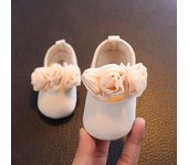Baby Girls Fashion Lace Lace Solid Color Princess Shoes Comfortable Soft Sole Non-Slip Toddler Shoes White Baptism First Walker