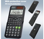 Calculadora Científica 417 Función 10 + 2 dígitos, Pantalla excreted Solar y Calculadora de cateria, Funda Protectora para Escuela, Color Negro (OS 991ES Plus 2nd Edition)