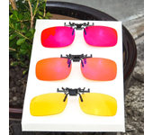 Red Lens Clip on Better Sleep Anti Blue Light ClipOn Orange Lens Clip on Night Vision Yellow Lens Clip on Cut Blue Light