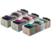 Organizadores Jocca de cajón cuadrado o rectangular con medidas de altura universal, recortable y plegable, fabricado 100% con polipropileno transparente de gran resistencia.  Sets ideales para ganar espacio en tu armario.