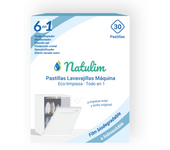 Natulim - Pastillas de Lavavajillas a Máquina - Eco-Limpieza, Biodegradables e Hidrosolubles 6 en 1 - Limpieza Profunda, Abrillantador, Función Sal, Protección Cristal, Descalcificador, Efecto Secado Extra (30 pastillas)