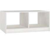 vidaXL Mesa de centro de madera maciza de pino 75x50x33,5 cm Natural, Blanco, Gris Mesita de Salón o Comedor o Auxiliar Mesa de Café Meuble Salón