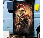 300 Spartans Warrior Last Spartan Helmet Creative Pattern Hanging Flag Polyester Printed Banner Hand Pulled Flag