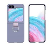 Simplicity Fashion Foldable Ring Buckle Holder Phone Case For Samsung Galaxy Z Flip 3 4 5 5G Shockproof Soft Silicone Back Cover