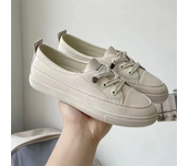 Women Sneakers Vulcanize Shoes Spring Breathable Flats Solid Color Leather Pu Flat Shoes Young Woman Casual White Nurse Shoes