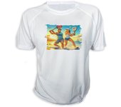 MERCHANDMANIA CAMISETA juego padel raquetas amigos deporte playa tshirt