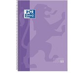 Oxford Classic - Pack de 5 Europeanbook-1 espiral, tapa extradura, A4+, cuadricula 5x5, malva
