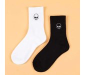 2 Pairs Lot Men's Mid Length Socks Hot Selling Street Sports Hip-hop Personality High-quality Fashion Women's Round Neck Socks