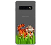 Tumundosmartphone Funda Gel Transparente Samsung Galaxy S10 Plus Diseño Tigre Alta Calidad