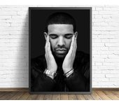 Black and White Drake Concert Cover Poster Aesthetic Pop Rapper Music Album for All the Dogs Canvas Print Wall Art Room Decor