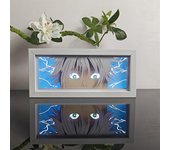 Caja de luz de anime cortada en papel, caja de luz LED de anime, marco de caja de sombra de manga, lámparas de anime, luz de anime para decoración de habitación, regalo de anime (L-22)