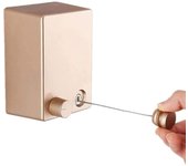 Tendedero retráctil para interior y exterior, tendedero de ropa montado en la pared con cuerda de acero de 4,2 M/13,8 pies, cuerda ajustable (dorado)