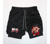 Anime Baki Hanma Gym Shorts Men Women Fitness Manga Print 2 in 1 Sports Performance Shorts Workout Quick Dry Mesh Short Pants