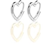 BAMOER 925 Sterling Silver Small Hoop Earrings Heart Shaped 14k Gold Plated Huggie Earrings for Women Wedding Fashion Jewelry