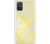 Funda compatible con Samsung Galaxy A71 - Flores Contorno Amarillo