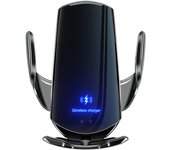 Soporte Móvil Coche, Cargador inalámbrico para Coche de 15 W, soporte para teléfono de coche, para iPhone, Samsung, Xiaomi y otros dispositivos.