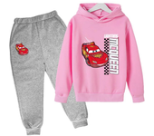 New Cars Sweatshirt Boy Sweatshirt Girls Lightning McQueen Sweatshirt Hoodies Pants 2Pcs Kids Tracksuits Children Clothing
