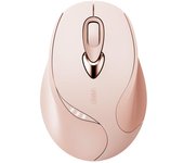 Ratón inalámbrico, ratón ergonómico recargable de 2,4 G, clic silencioso, ratón portátil de nivel 3 DPI para portátiles, ordenadores (rosa)