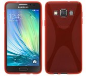 Tumundosmartphone Funda Gel Tpu Samsung Galaxy A5 A500Fu X Line Color Roja