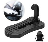 Pedal de Puerta de coche, pedal en forma de U para Techo, Facil LIT, antideslizante, multimtifción, Universal (16 cm, Negro)