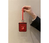 Cute Korean Red 3D Rhombus Rabbit Bunny Case with Ring Wristband for Galaxy Z Flip4 5G Flip4 Z Flip4 Zflip3 Zflip4 Flip3 Cover