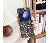 Rhinestone Glitter Sequins Trim Phone Case for Samsung Galaxy Z Flip 6 5 4 3 5G Soft TPU Frame Shockproof Cover for Galaxy Flip6