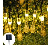 Water Droplets Solar String Lights Waterproof Outdoor Decoration Garland Fariy Lights Christmas Wedding Party Garden