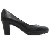 DESIREE 2220 Zapato de salón,tacón cuadrado,suela de goma,de piel,planta de gel,plataforma,liso,clásico, para señora
