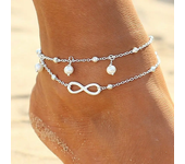 Boho Silver Plated Shiny Chains Anklet for Women Girls Friendship Beach Foot Jewelry Leg Bracelet Barefoot Tobillera De Prata