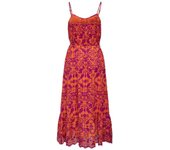 Vestido midi Only Lou largo naranja y morado de mujer