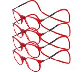 4PCS New Magnet Hanging Neck TR90 Reading Glasses Men Women Anti-Blue Light Portable Ultra-light Computer Spectacles Round-Frame