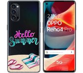 Tumundosmartphone Funda Gel Transparente para Oppo Reno 4 Pro 5G diseño Summer Dibujos