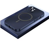 Carcasa mate de parachoques de metal de aluminio de carga magnética para iPhone, funda protectora mate anticolisión de carga magnética, para iPhone 16/15/14/13/12 Pro Max (negro, para iPhone 16 Pro)