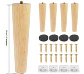 4 Pack Furniture Legs Wooden Solid Furniture Feet Oblique/Straight Table Feet Non-slip Chair Feet Floor Protector Home