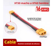 XT30 Male to XT60 Plug Female Connector Adapter 10CM 16AWG Silicone Tin Plated Wire Cable for Car Battery FPV Quadcopter Drone